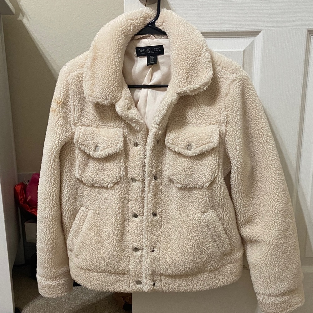 Rachel Zoe Off-White Sherpa Jacket